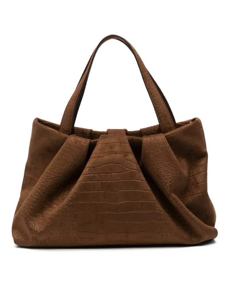 THEMOIRÈ Athena Schultertasche mit Kroko-Effekt - Braun Braun