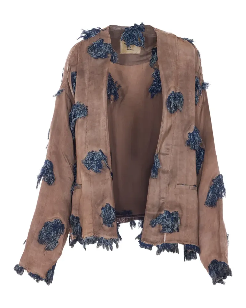 Uma Wang Klarke fringe-detail jacket - Nude Nude