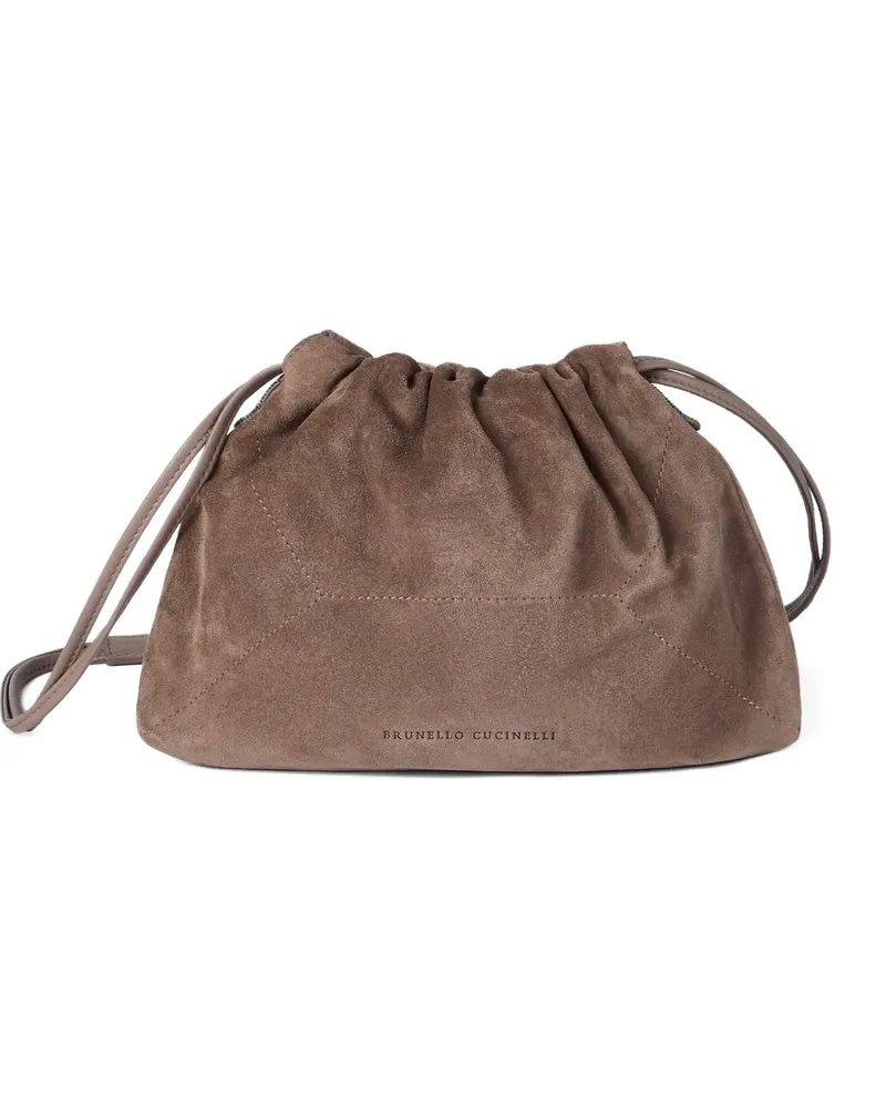 Brunello Cucinelli Umhängetasche aus Wildleder - Braun Braun