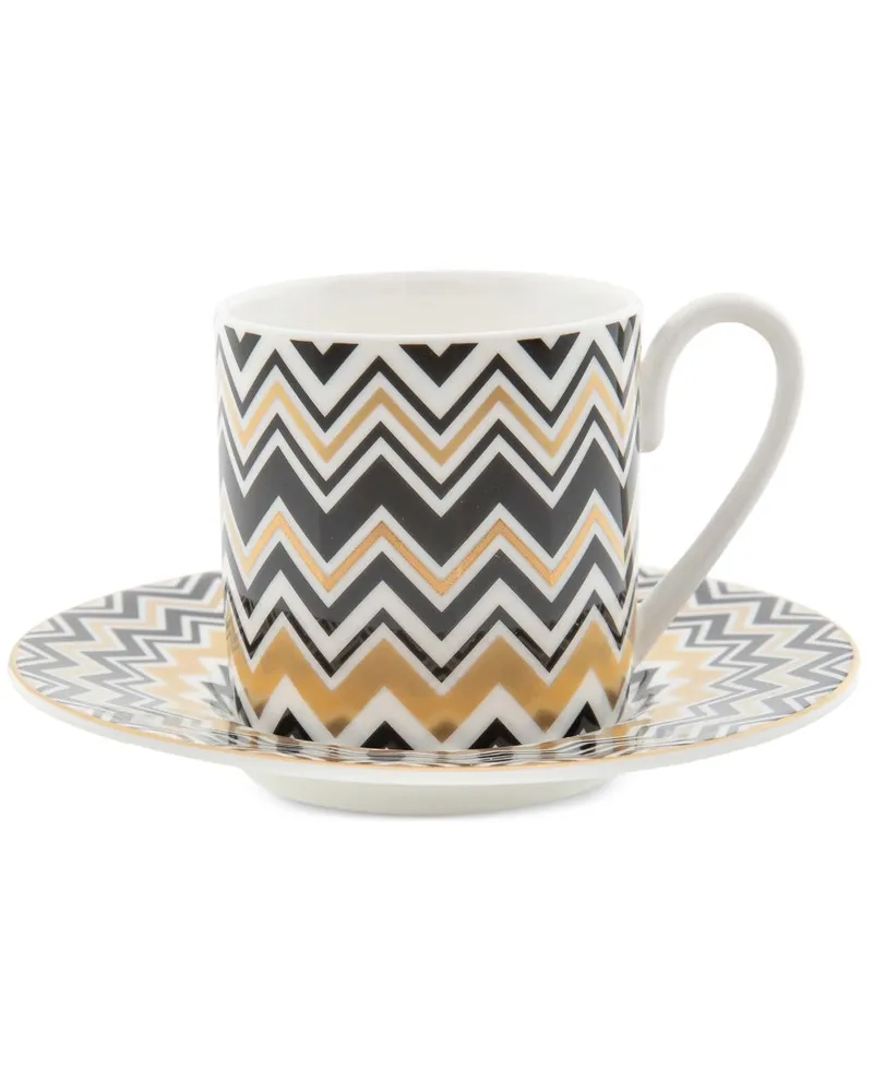 Missoni Home Sechsteiliges Kaffeeservice mit Zickzackmuster - Gold Gold