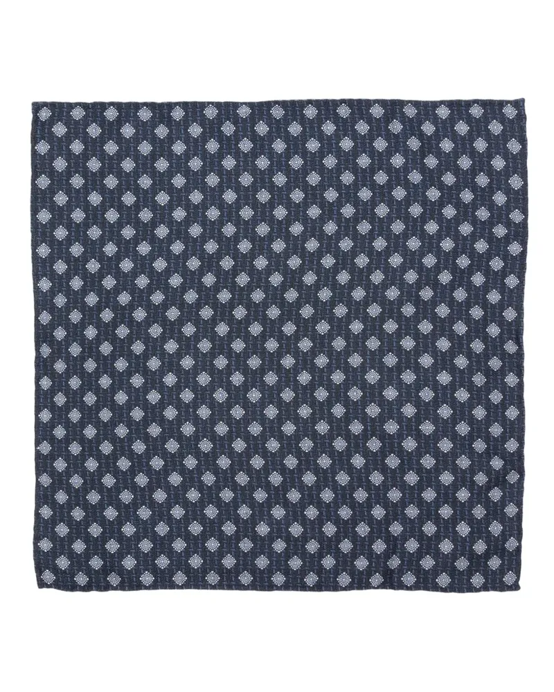 Brunello Cucinelli Geometrisch gemusterter Seidenschal - Blau Blau
