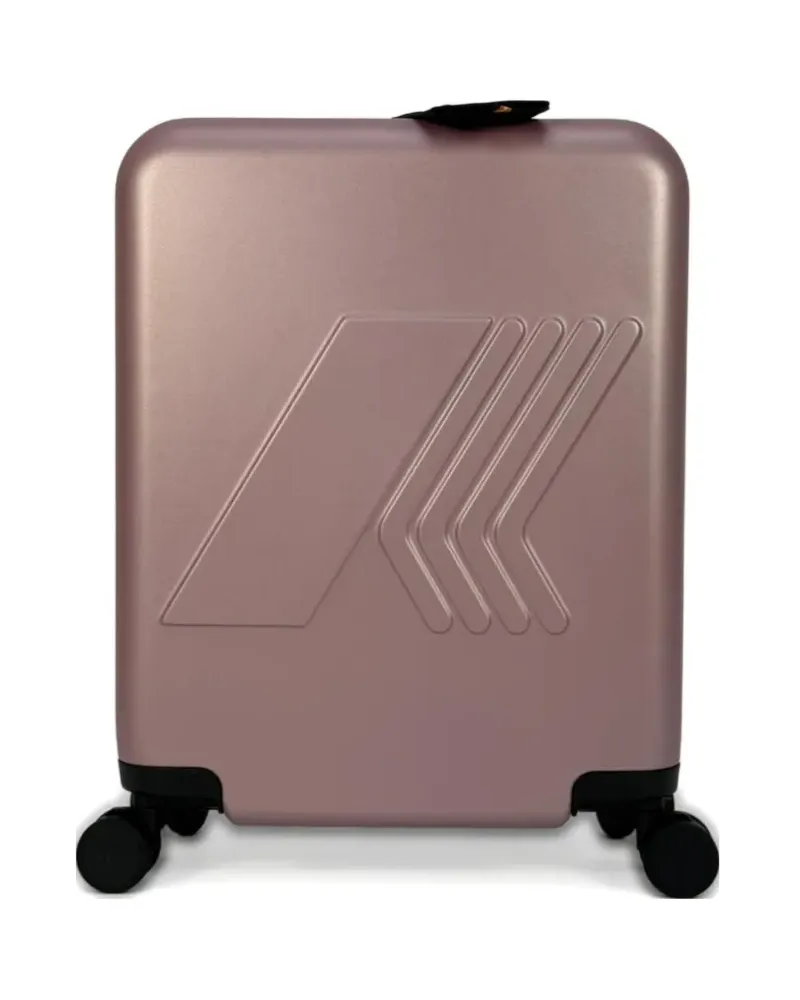 K-Way embossed-logo wheeled luggage - Rosa Rosa