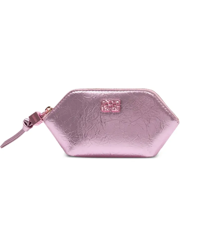 Ganni Portemonnaie in Knitteroptik - Rosa Rosa