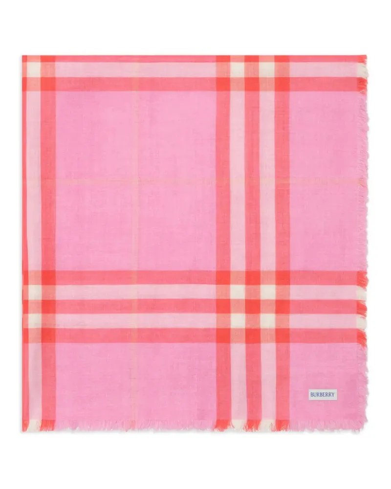 Burberry reversible check wool silk scarf - Rosa Rosa