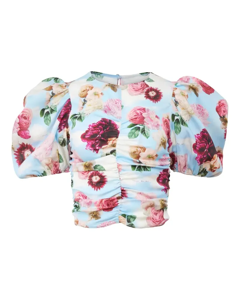 Fleur Du Mal Dreamy Floral Oberteil - Blau Blau