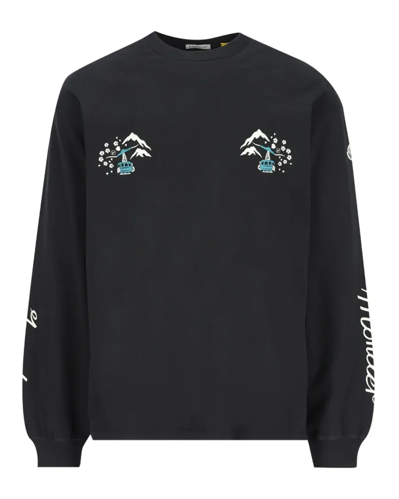 Moncler x FRGMT T-Shirt mit Logo-Print - Schwarz Schwarz