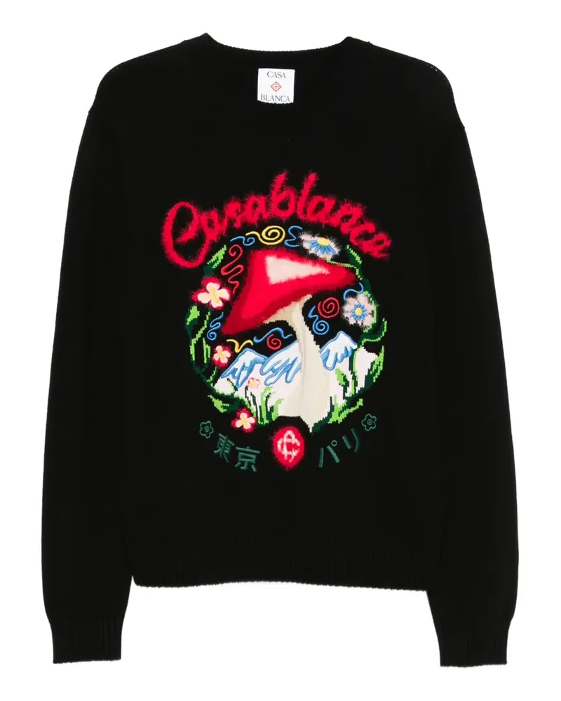 Casablanca Paris Pullover mit Pilzemblem - Schwarz Schwarz