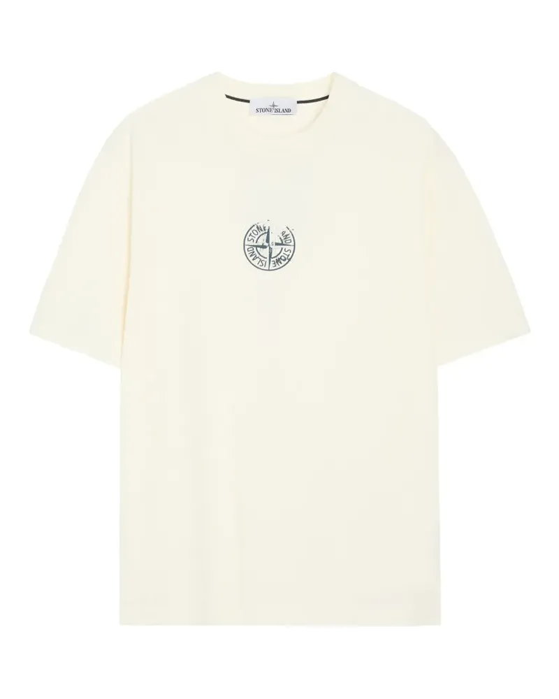 Stone Island logo-print crew-neck T-shirt - Nude Nude