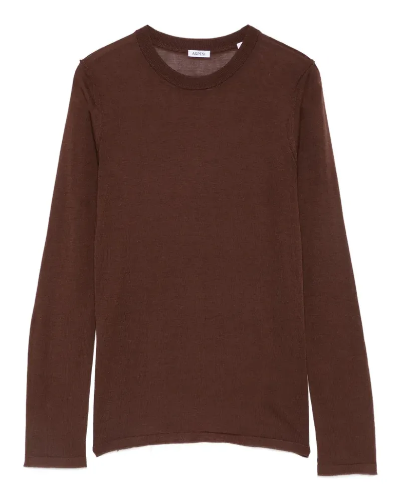 ASPESI Pullover mit Kontrastnähten - Braun Braun
