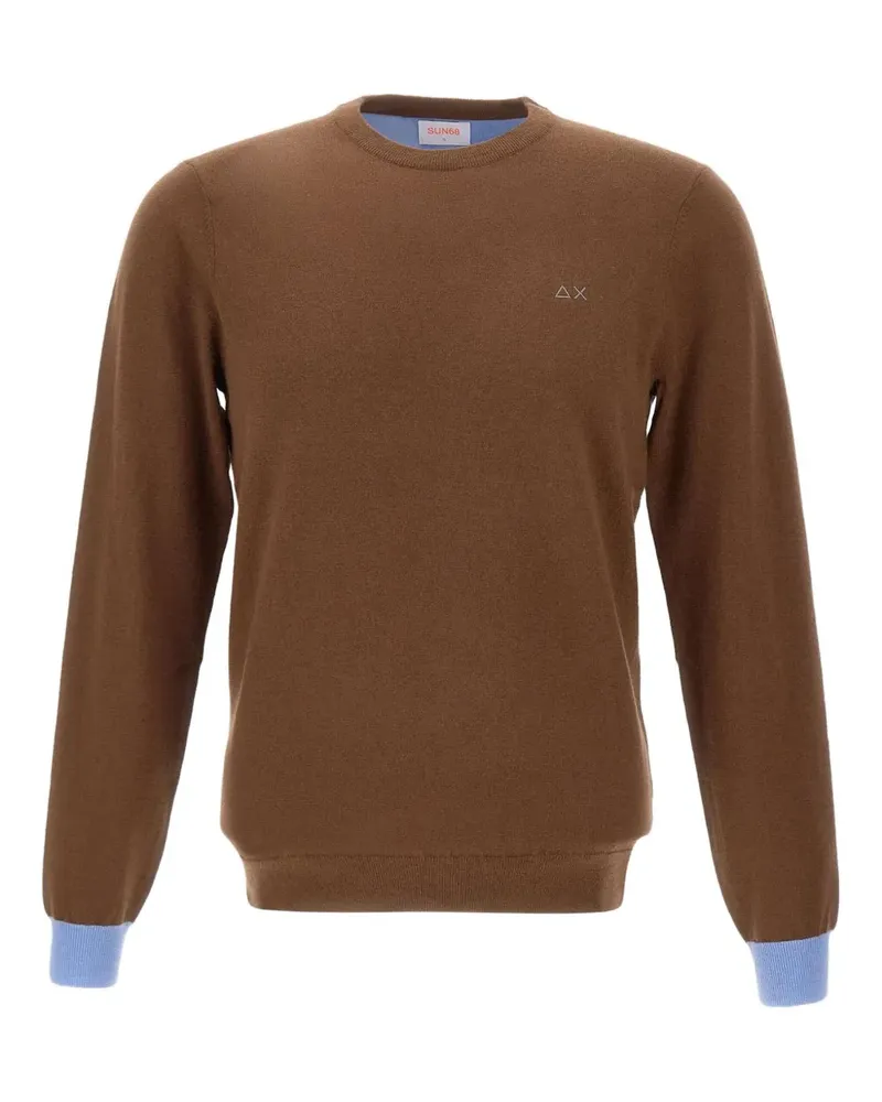 Sun68 Pullover mit Ellenbogen-Patches - Braun Braun
