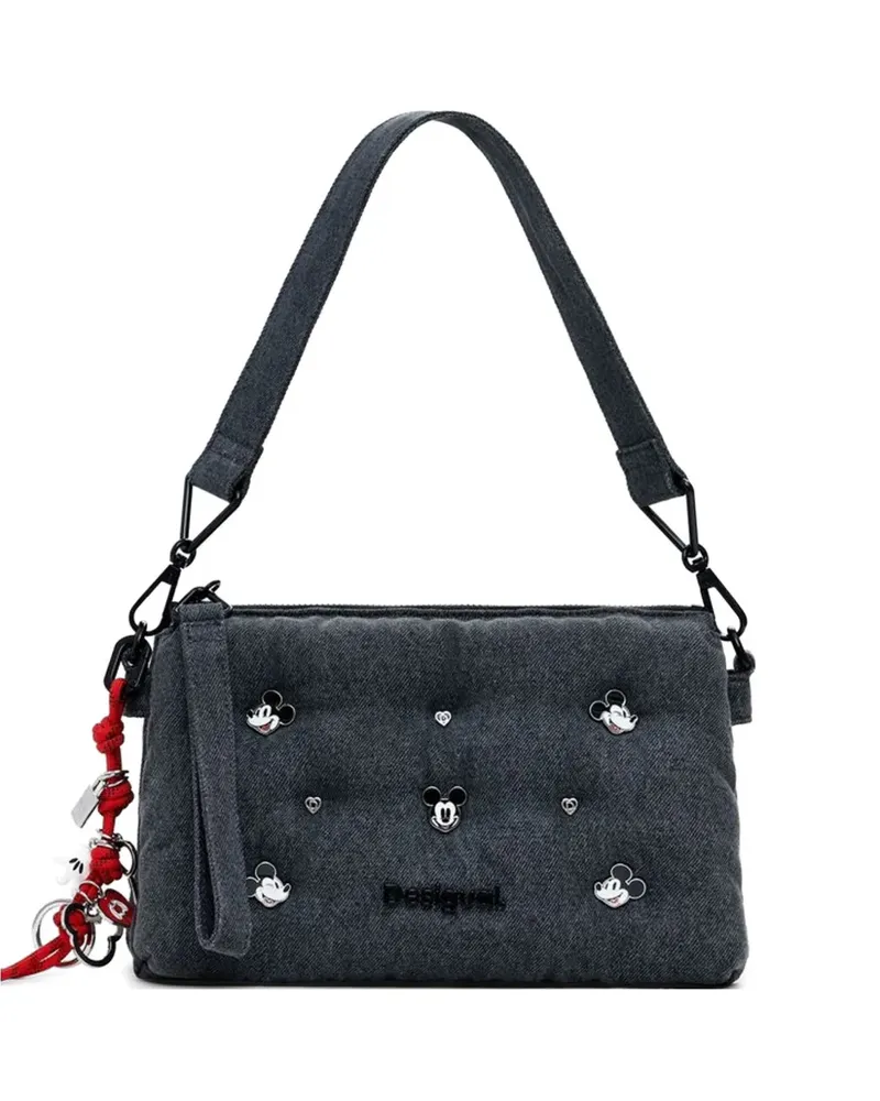 Desigual x Disney Mickey Mouse medium denim cross body bag - Grau Grau