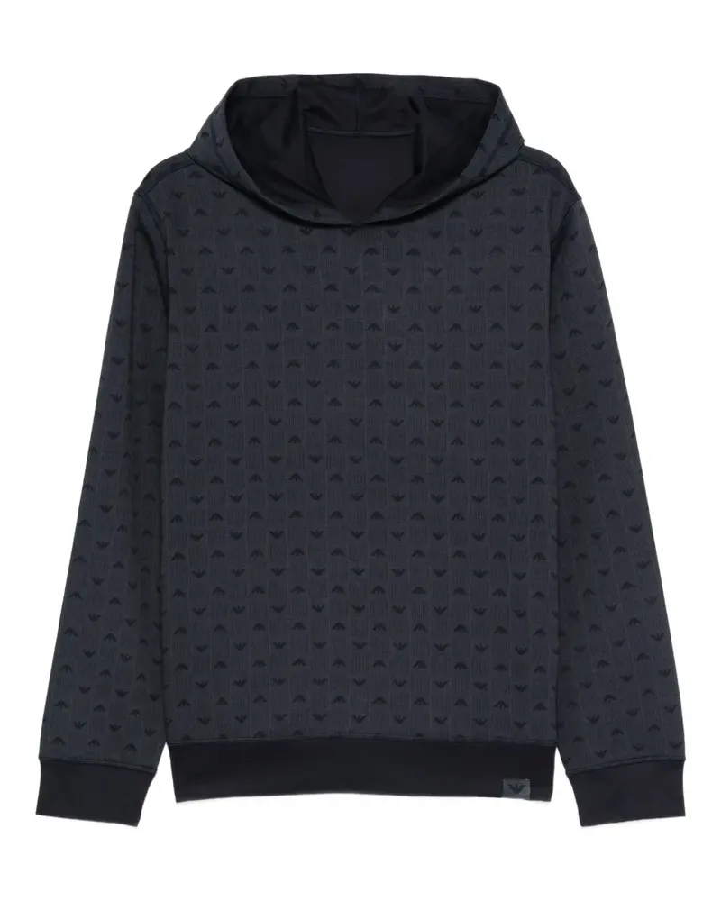 Emporio Armani Hoodie mit Logo-Muster - Blau Blau
