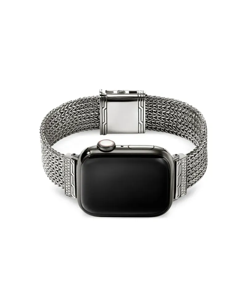 John Hardy Smartwatch-Armband aus Sterlingsilber mit Diamanten 18mm Silber
