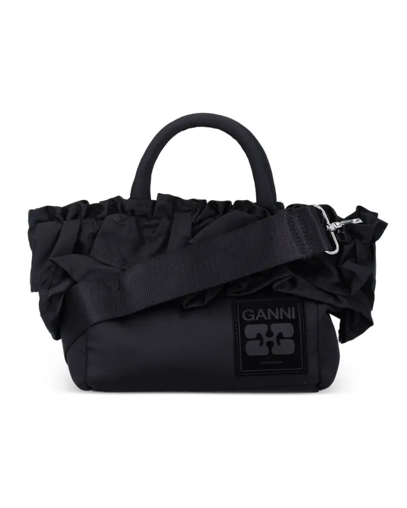 Ganni Handtasche mit Rüschen - Schwarz Schwarz