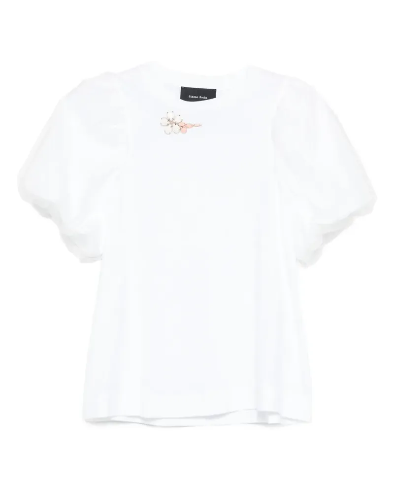 Simone Rocha T-Shirt mit Puffärmeln - Weiß Weiß