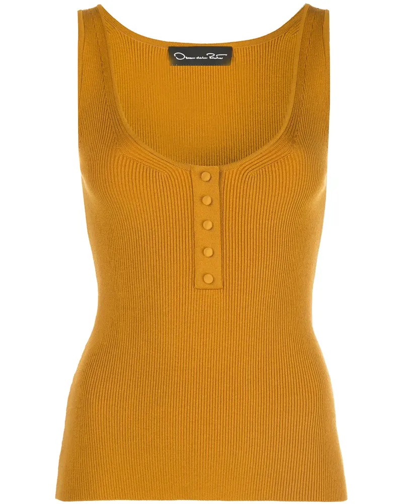 Oscar de la Renta Geripptes Top - Gelb Gelb