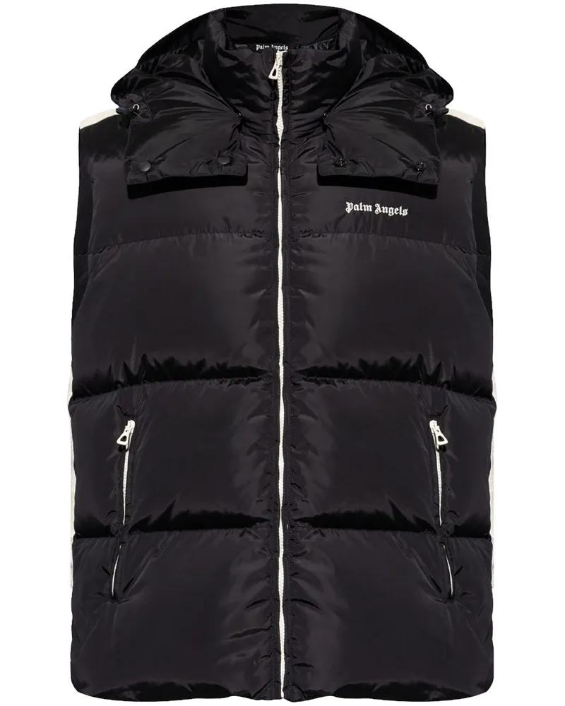 Palm Angels Weste mit Logo-Stickerei - Schwarz Schwarz