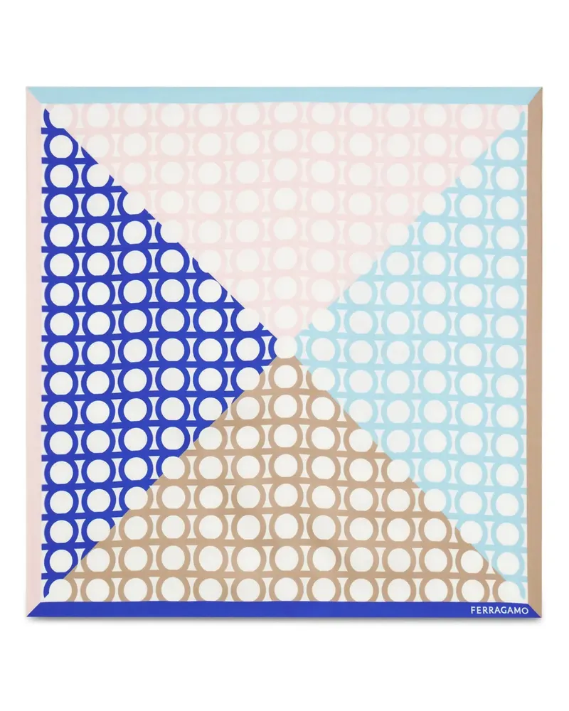 Ferragamo Bandana mit Gancini-Print - Blau Blau