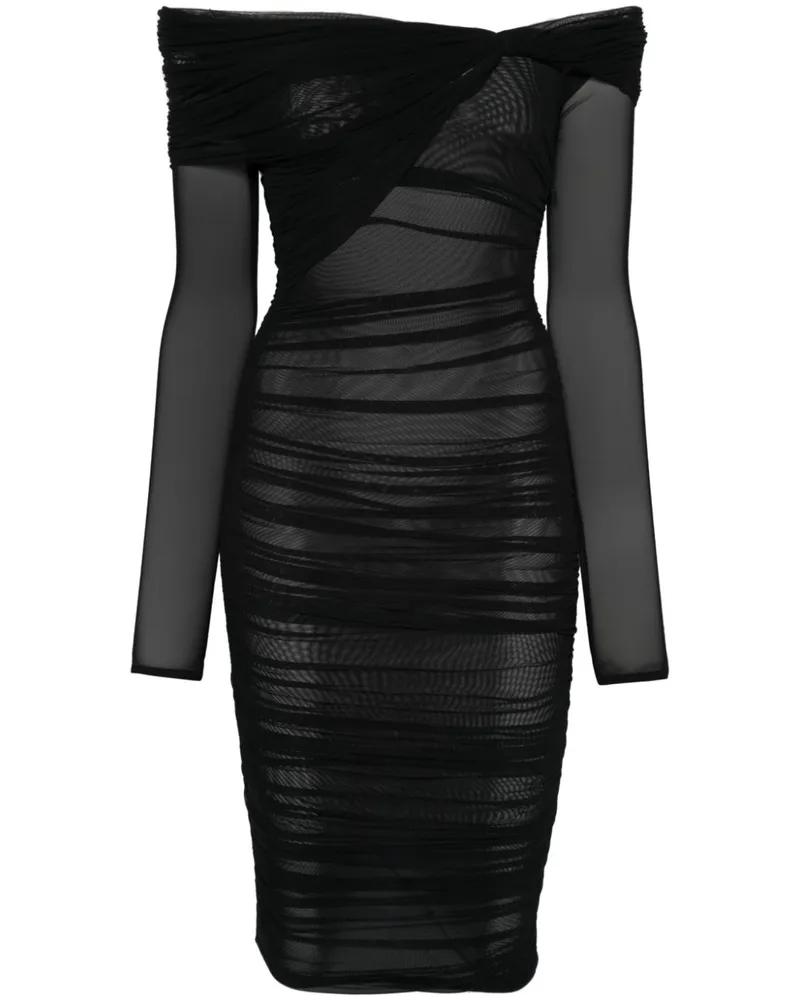 Thierry Mugler Schulterfreies Minikleid - Schwarz Schwarz