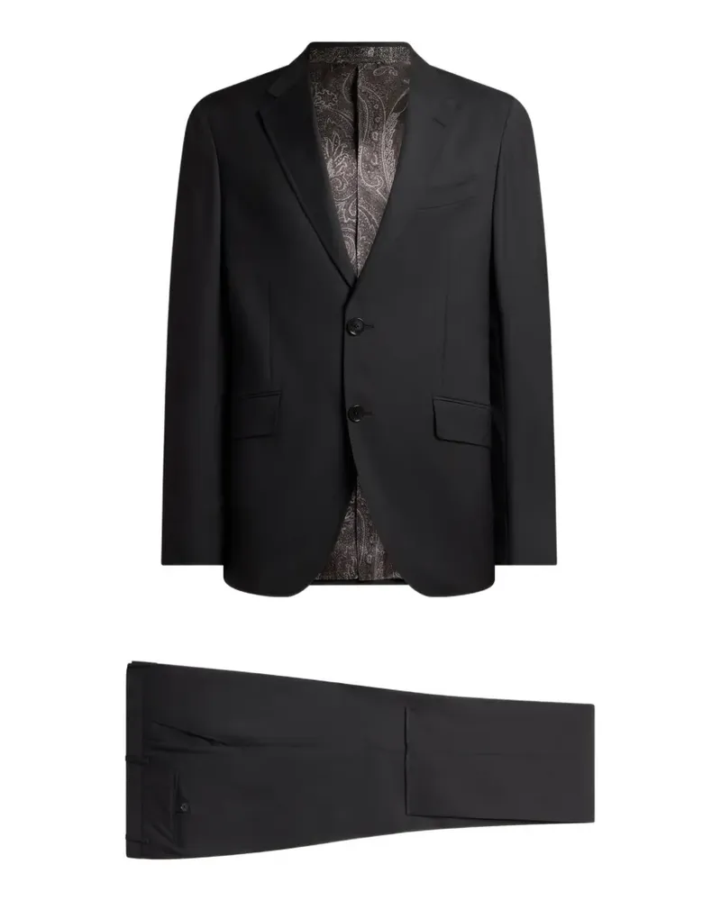 Etro Einreihiger Anzug - Schwarz Schwarz