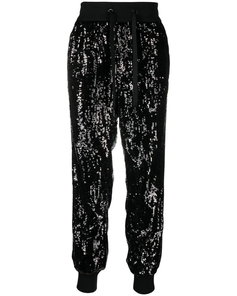 Dolce & Gabbana Hose mit paillettenverziertem Seiteneinsatz - Schwarz Schwarz