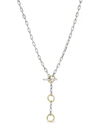 David Yurman 18kt DY Madison Gelbgold- und Silberhalskette Silber