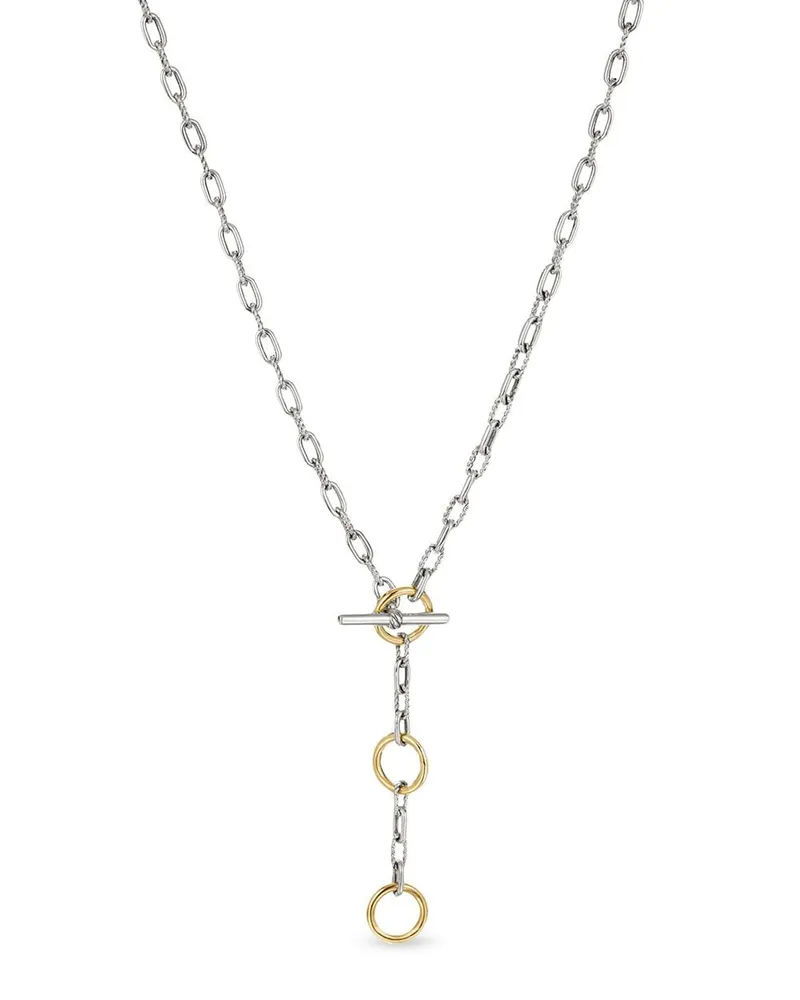 David Yurman 18kt DY Madison Gelbgold- und Silberhalskette Silber