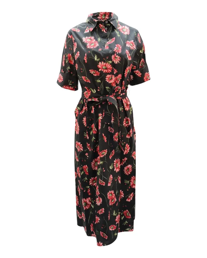 Adam Lippes floral-print tie maxi dress - Schwarz Schwarz