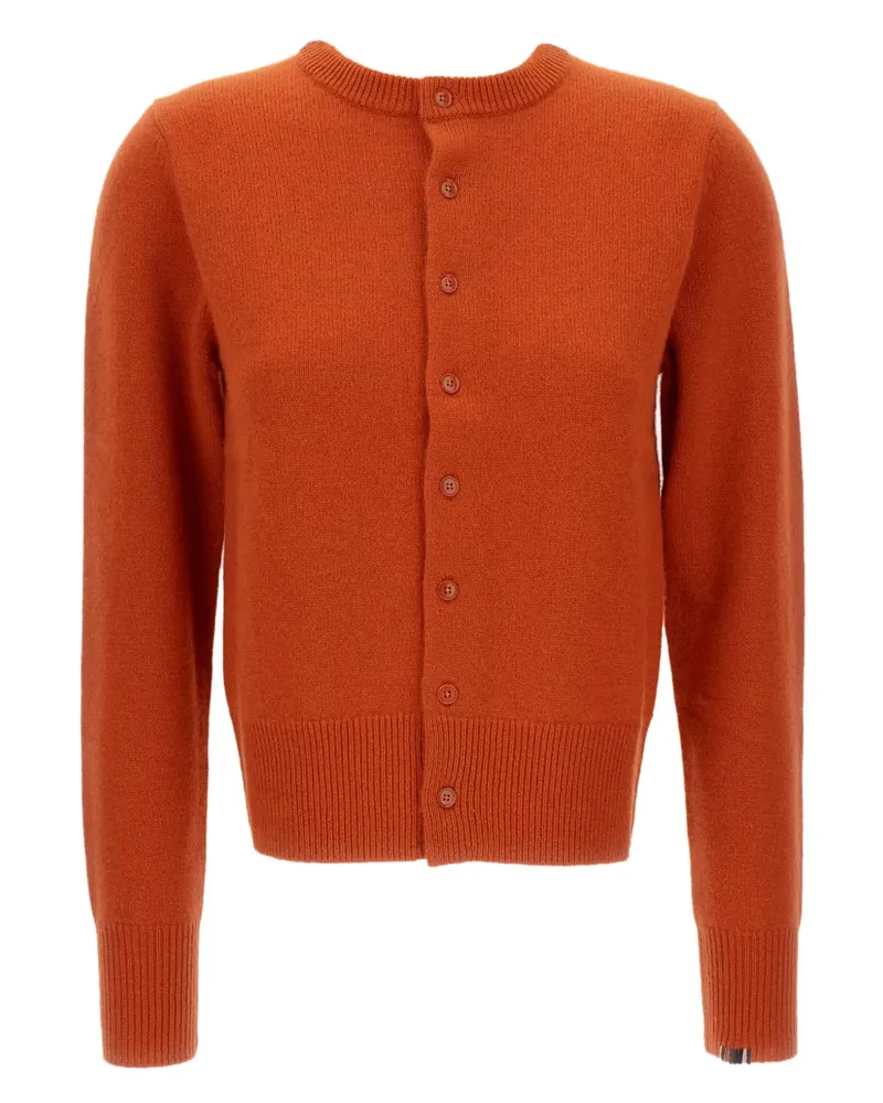 extreme cashmere Gerippter Cardigan mit rundem Ausschnitt - Orange Orange