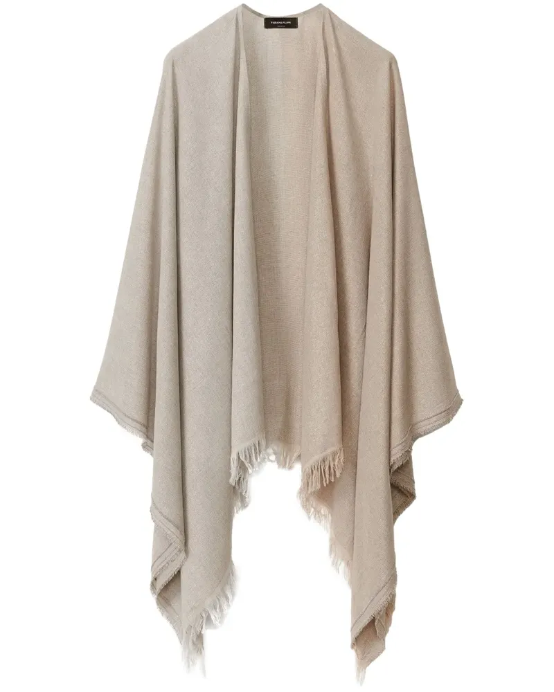 Fabiana Filippi Cape mit ausgefranstem Saum - Nude Nude