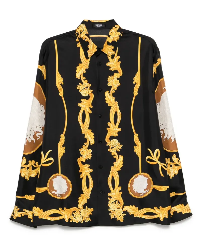 Versace Cameo Seidenhemd - Schwarz Schwarz
