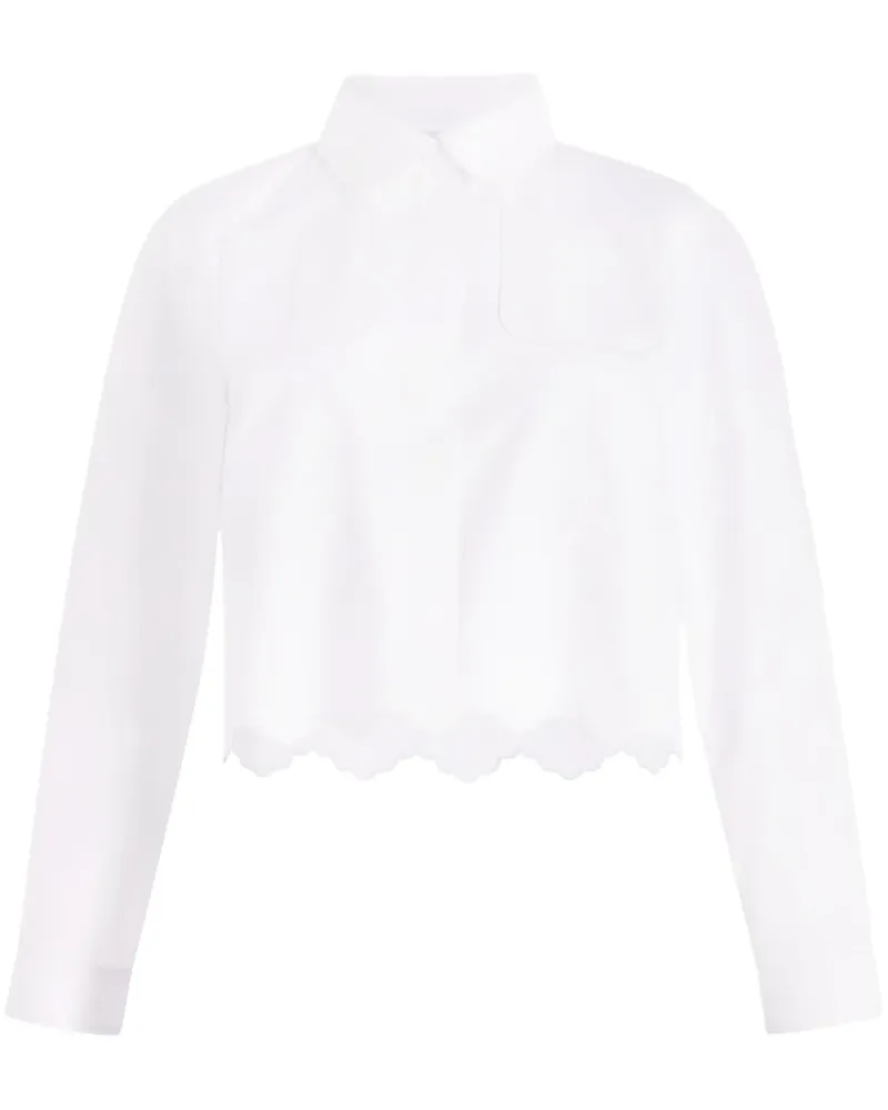 Patou Cropped-Popeline-Hemd mit Wellensaum - Weiß Weiß