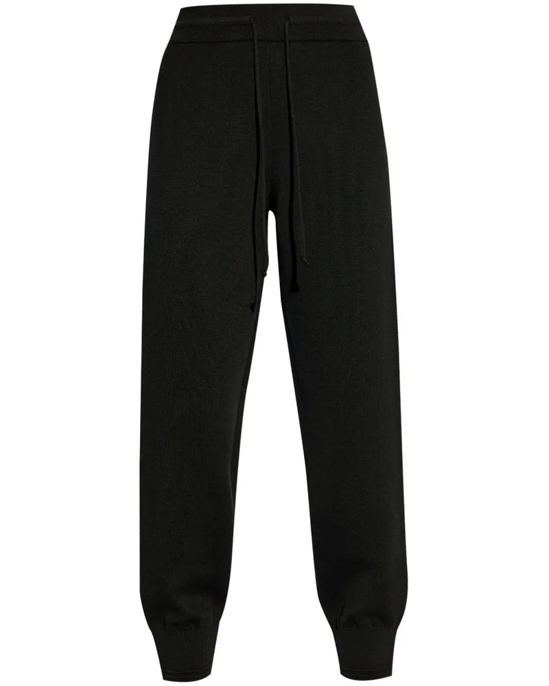 Burberry Gestrickte Jogginghose mit Logo-Stickerei - Schwarz Schwarz