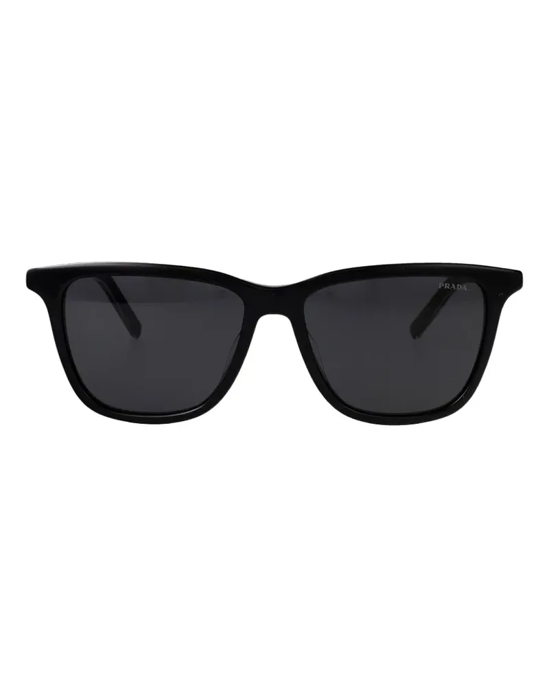Prada Sonnenbrille mit eckigem Gestell - Schwarz Schwarz