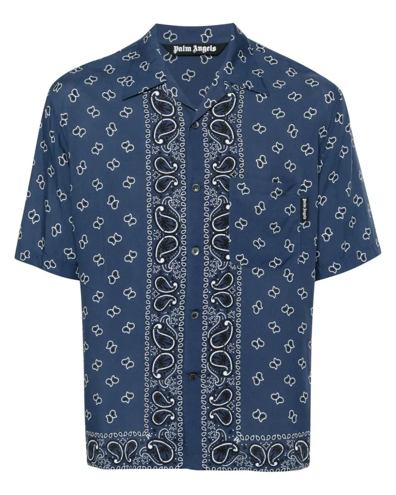 Palm Angels Bowlinghemd mit Paisley-Print - Blau Blau
