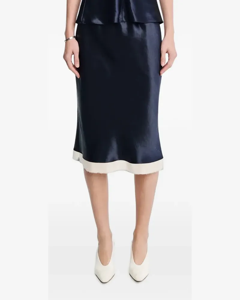 Maria Mcmanus bias-cut frayed midi skirt - Blau Blau