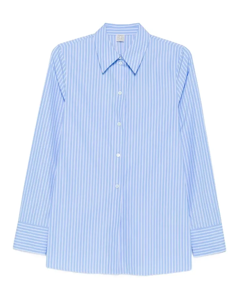 Totême Gestreiftes Hemd aus Popeline - Blau Blau