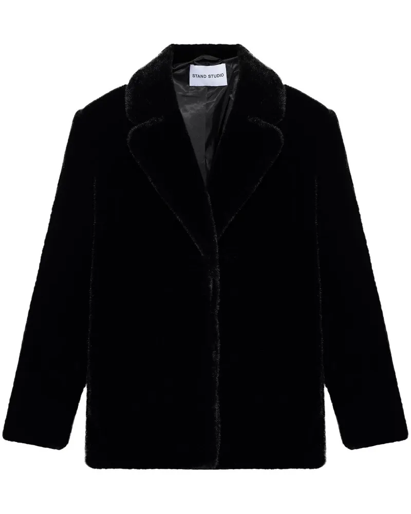 STAND Sakko aus Faux Fur - Schwarz Schwarz