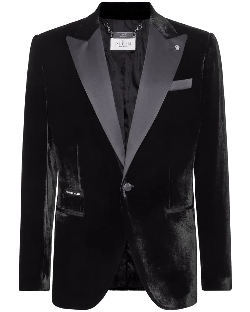 Philipp Plein Sakko aus Samt - Schwarz Schwarz