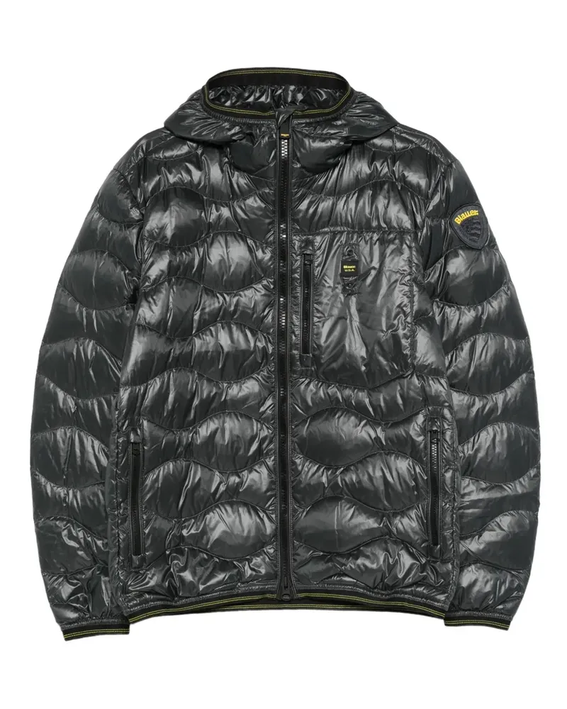 Blauer hooded quilted jacket - Grün Grün