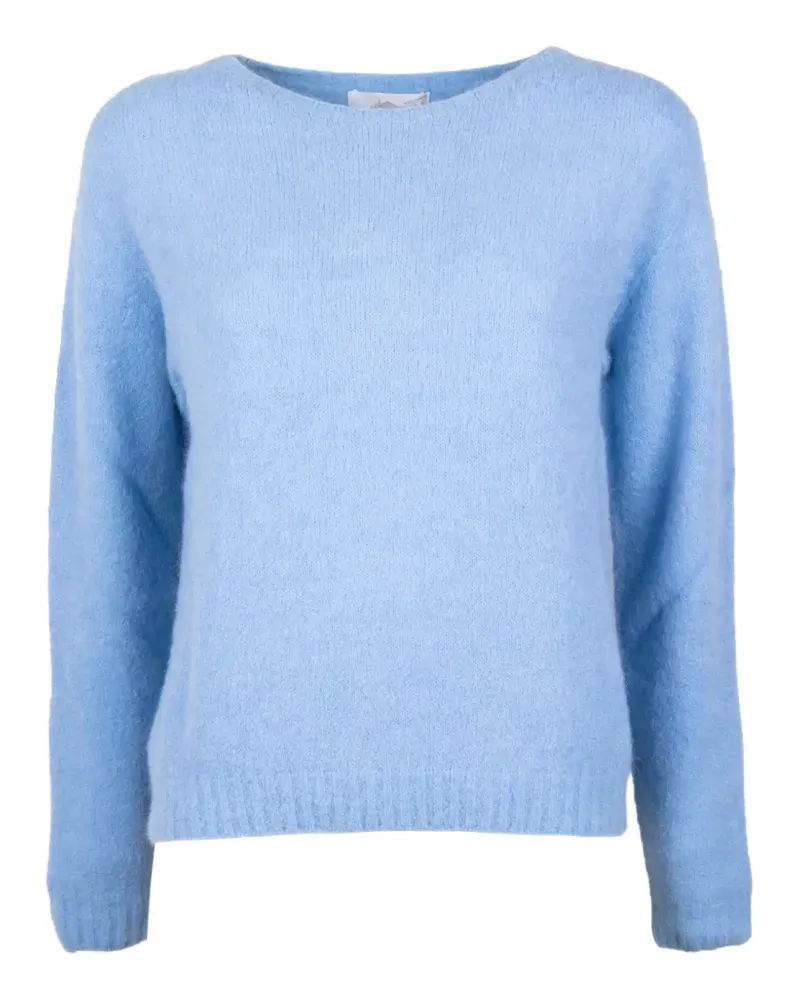 cinque brushed ribbed-trim sweater - Blau Blau