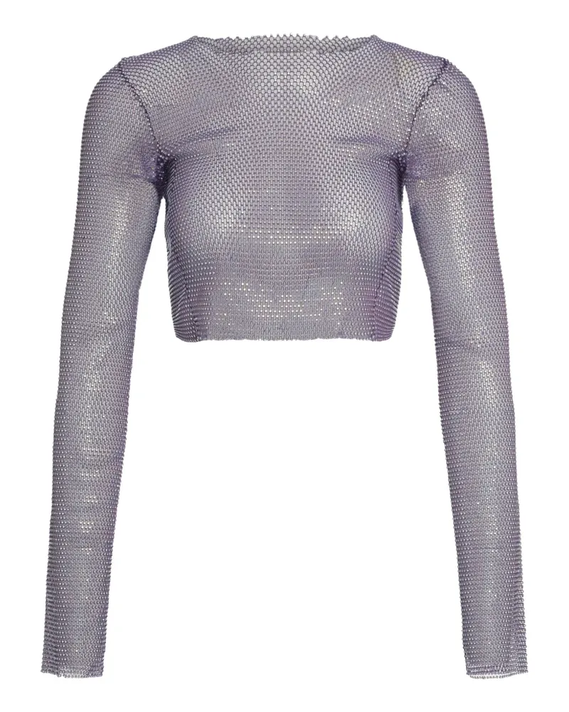 SANTA Brands embellished long-sleeve crop top - Violett Violett
