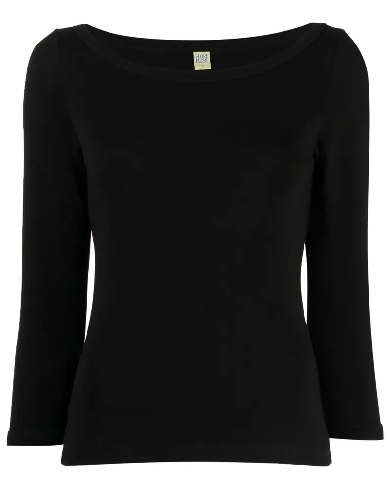 Flore Flore Klassisches Langarmshirt - Schwarz Schwarz