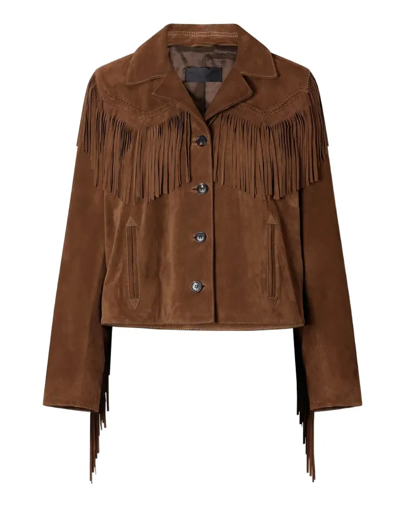 Nili Lotan Eloi fringe-trimmed suede jacket - Braun Braun