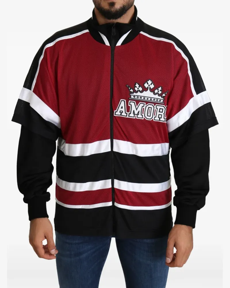 Dolce & Gabbana Amor Pullover in Colour-Block-Optik - Schwarz Schwarz