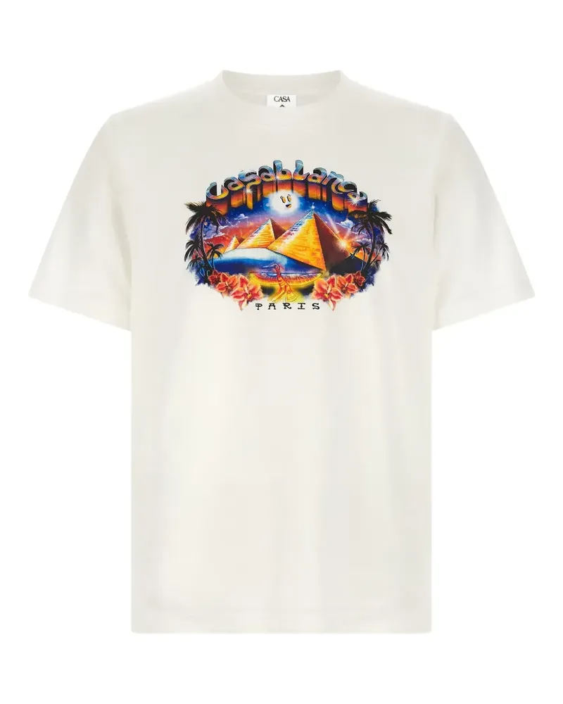 Casablanca Paris graphic-print cotton T-shirt - Nude Nude