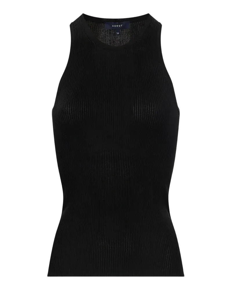 Soeur Kenzie Top aus geripptem Strick - Schwarz Schwarz