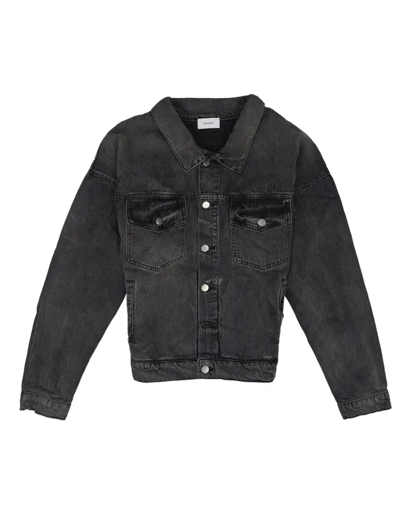 RHUDE Ausgeblichene Jeansjacke - Schwarz Schwarz