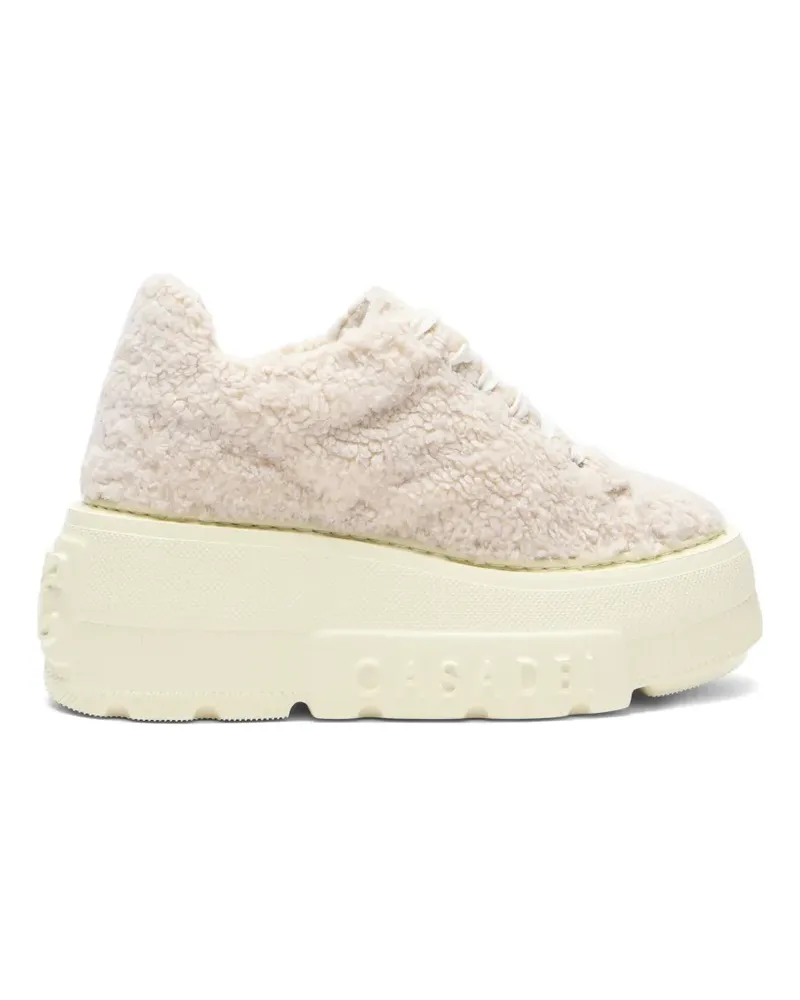 Casadei Nexus Peak Sneakers aus Faux Fur - Nude Nude