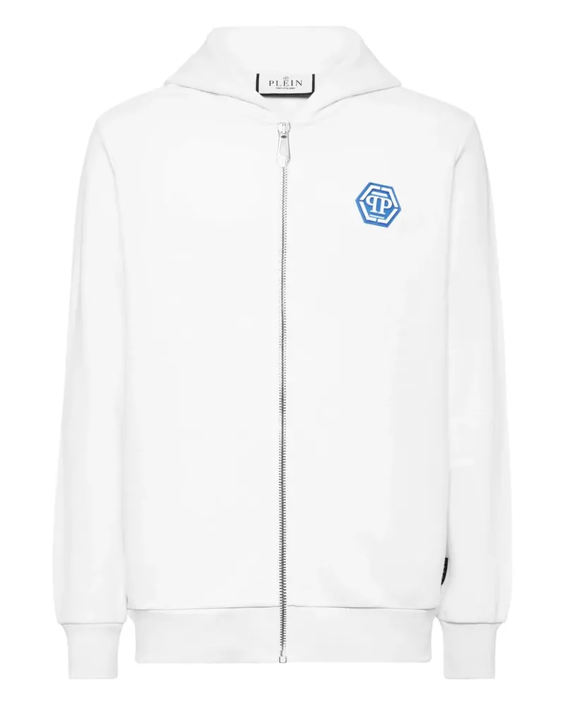 Philipp Plein Kapuzenjacke mit Logo-Print - Weiß Weiß